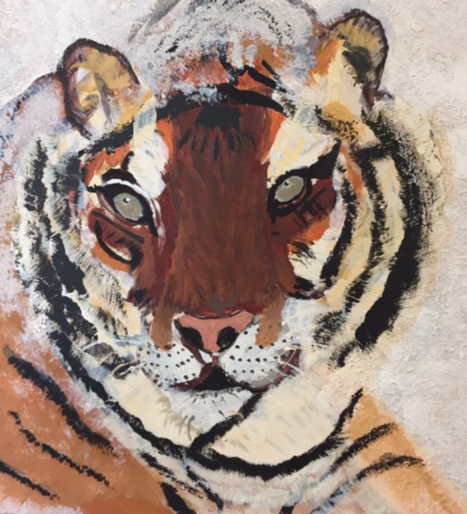Image of a painting of a tiger that will feature in the Nexus Art Exhibition