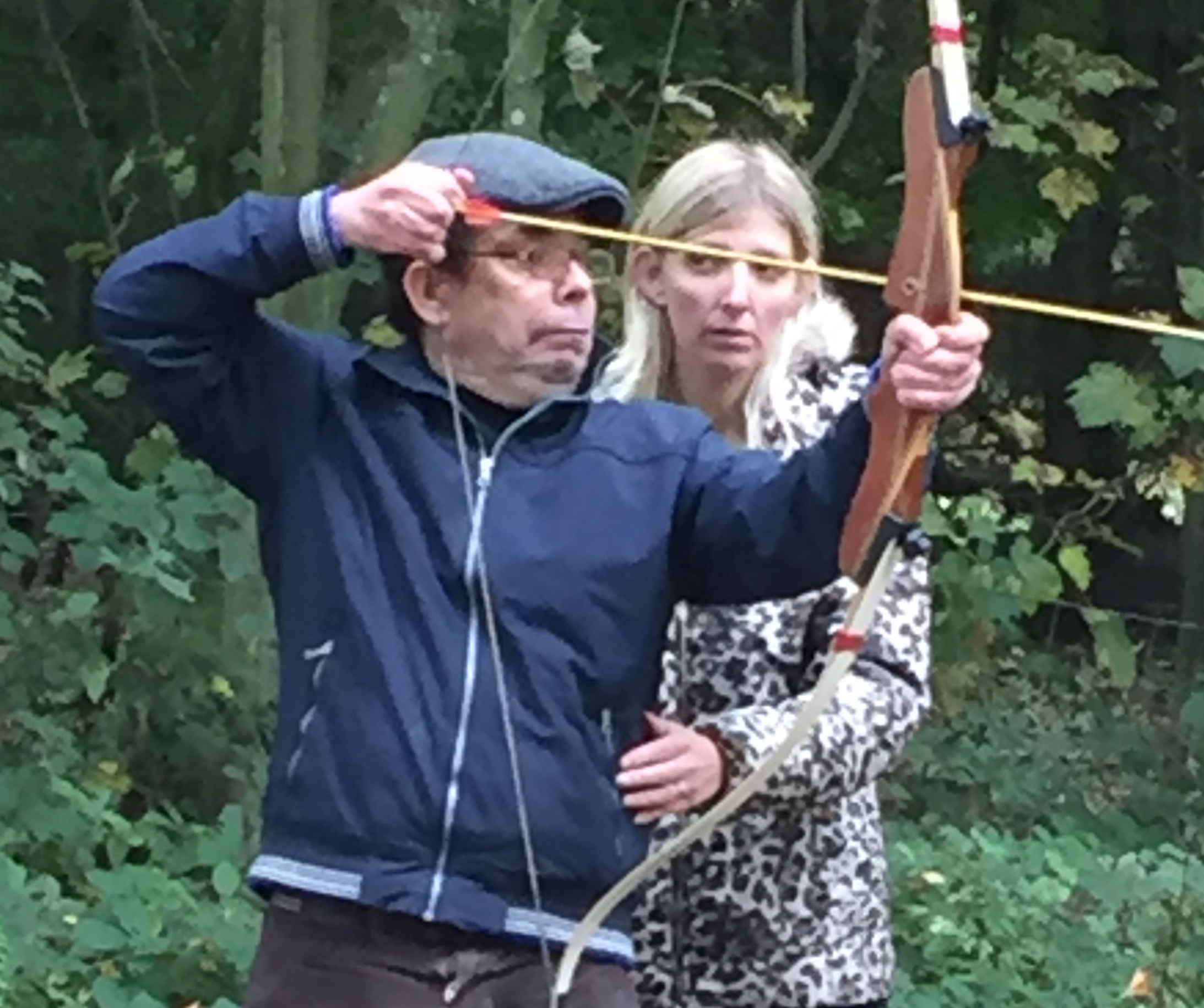 Customer of Surrey Choices trying archery