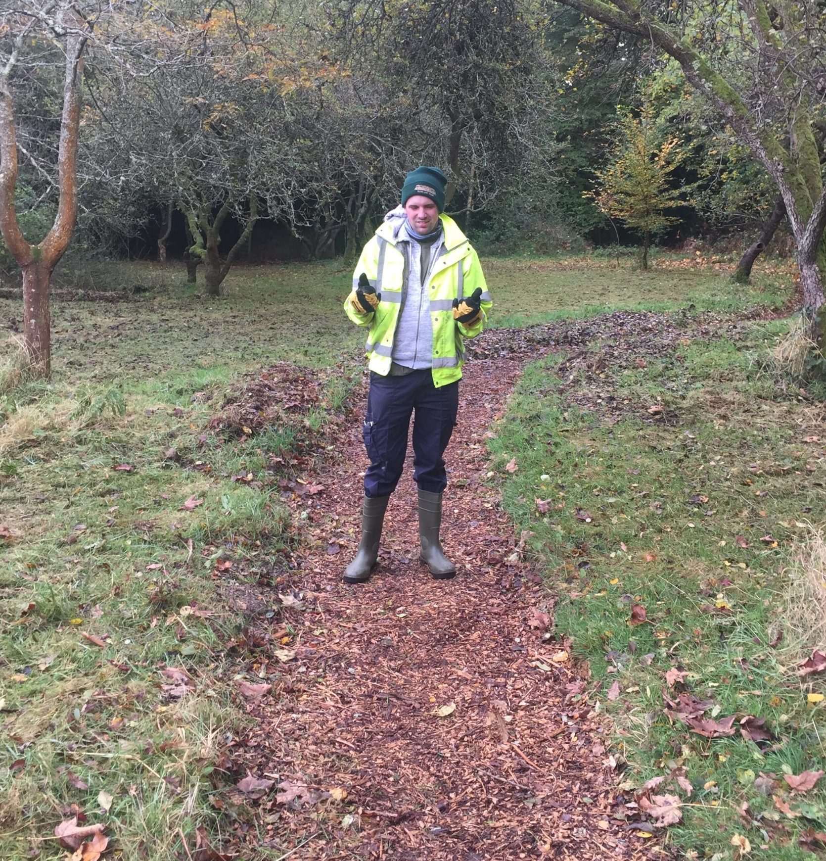 James restoring a woodland path