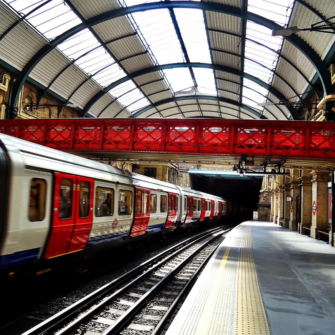 Picture of an underground train in london